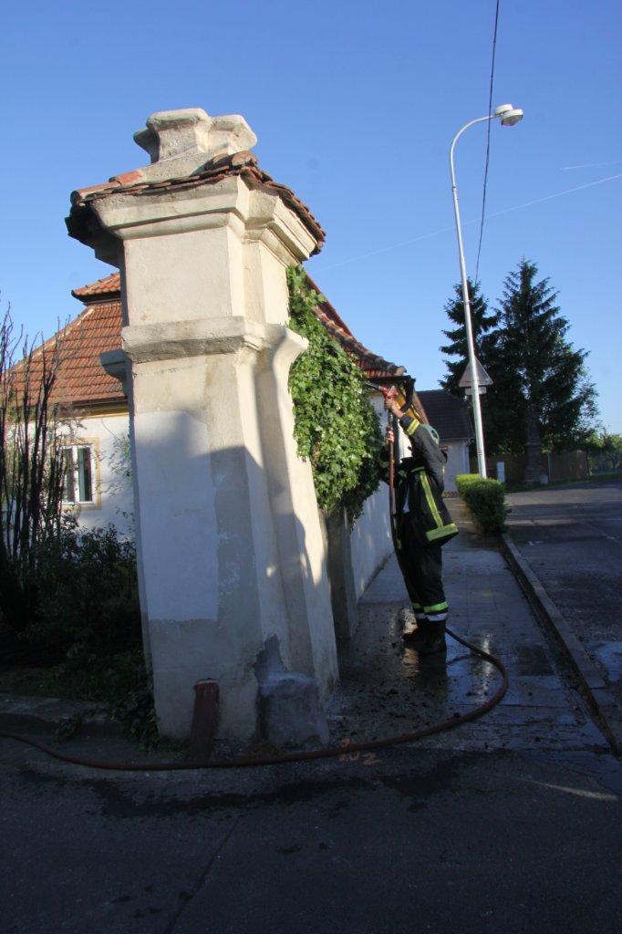 Požár Tůje a keřů,Na Aleji Cítoliby (3)